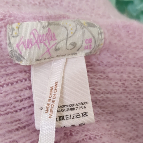 Free People Soft Pink Lavender Knit Shawl 100x43 Feminine Cozy - Picture 3 of 5